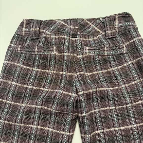 Free People Women’s Mauve Wool Blend Plaid Trousers Size 0 - Picture 4 of 13